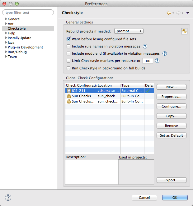 checkstyle-preferences