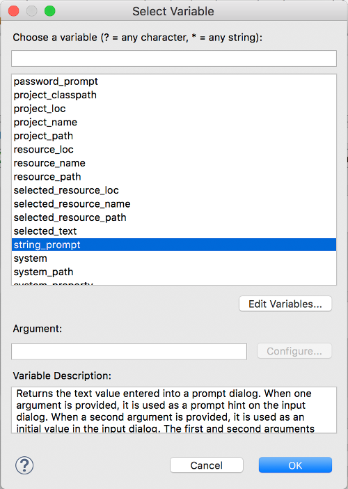 String prompt variable