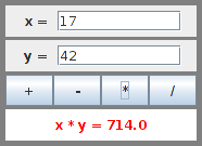 screenshot from SimpleCalc.java