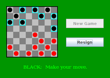 a game of checkers in progress